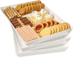 Avant White Plastic Serving Trays (set Of 3) 15 X 10 Large Reusable Rectangu New. Price: $27.79.
