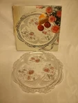 Mikasa Laura Crystal Vintage SA828/310 Cake Plate 13.5" Germany-pink Roses Used. Price: $20.00.
