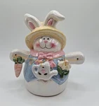 Ceramic Bunny Tea Light Candle Holder 2004 Jo-ann Stores Easter Decor Spring Used. Price: $12.99.