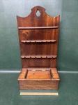 Fine Antique English/ European Mahogany Spoon Rack With Cutlery Box Used. Price: $145.00.