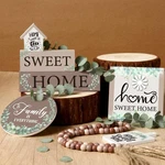 7 Pcs Home Sweet Wooden Table Decorations, Farmhouse Tiered Tray R... New. Price: $14.46.