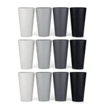 Kxware 32OUNCE Plastic Tumblers Large Drinking Glasses, Set Of 12 Grey Stone New. Price: $23.96.