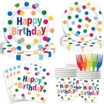 125PCS Happy Birthday Paper Plate And Napkins Party Supplies Set Colorful Forks New. Price: $35.99.