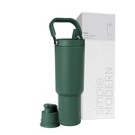 Tumbler 40OZ Flip Straw Insulated Stainless Steel Handle Forest Simple Modern New. Price: $51.99.