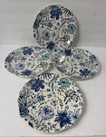 Pier 1 Scalloped Edge Set Of 4 White Blue Floral Salad Used. Price: $27.00.