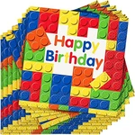 Unique Birthday Luncheon Paper Napkins, 6.5", Building Blocks New. Price: $12.99.