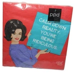 Paperproducts Design 3-PLY Beverage Napkins, Calm Down Reality Retro New. Price: $11.21.