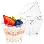 Jnnzzggu 50PCS Square Mini Plastic Dessert CUPS,3.5OZ Clear Parfait A... New. Price: $14.92.