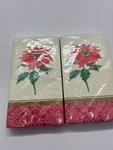 Vintage Designware Luncheon Napkins 90S Christmas Poinsettia Lot (2) 16 Ct (32) New. Price: $9.84.