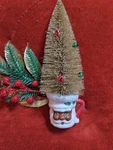 African American Jolly St. Nick Mini Cup With Tree New. Price: $8.00.