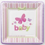Amscan Carter's Baby Butterfly Square Dessert Plates 7" 8 Pack Pink New. Price: $5.49.