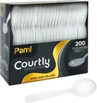 Heavy Weight Disposable Plastic Soup Spoons 200-PACK Bulk King Size Deluxe New. Price: $25.99.