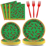 100 Pcs Chili Cook Off Party Plates & Napkins Set - Pepper Birthday Decorations New. Price: $26.66.