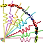 24PCS Race Car Themed Twisty Reusable Straws For One Size, 8COLOR New. Price: $23.23.
