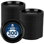 300 Pack Black Disposable Plastic Plates With Sticker 7 Inch Heavy Duty Round... New. Price: $57.85.
