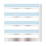 Metallic Silver & Blue Striped Luncheon Napkins - 1/2", 16 Count New. Price: $13.23.