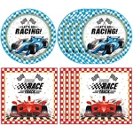 40 Pcs Race Car Birthday Party Decorations Blue Checkered Plates Napkins New. Price: $18.32.