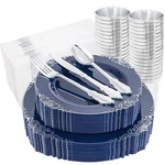 Hioasis 175PCS Blue Plastic Plates - And Silver Disposabl... New. Price: $60.05.