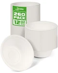Paper Bowls 260 Packs, 12 Oz Disposable Heavy Duty, Eco-friendly ... New. Price: $36.37.