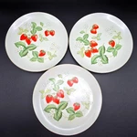 Vintage Japan Strawberry Salad Dessert Plates Set Of 3 Gold Rim Cottagecore 7.5" Used. Price: $21.38.