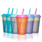 Color Changing Cups With Lids And Straws For Kids 6PACK 12OZ Plastic New. Price: $24.16.
