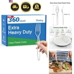 360 Count Extra Heavy Duty Clear Plastic Forks Disposable, Bpa-free, Heat Res... New. Price: $65.99.