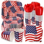 350 Pcs Christmas Paper Plates And Napkins Set 9 Inch 7 Blue,red Patriotic New. Price: $51.99.
