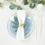Transparent Dusty Blue 10 Glossy 8" Round Plastic Salad Plates Gold Rim Party New. Price: $7.25.