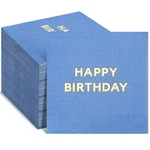 200 Pcs Blue Happy Birthday Party Folded Paper Napkin 5 Inch Women Home New. Price: $30.10.