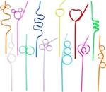 24 Pcs Silly Crazy Straws For Kids Reusable Plastic Loop Regular, Colour New. Price: $17.35.