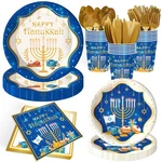140 Pcs Happy Hanukkah Party Decorations Tableware Set Paper Plates 20 Guests New. Price: $36.94.