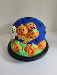 Vntg Jo-ann Stores 1999 Spooky Halloween Candle Holder Ceramic Domed Lid Used. Price: $24.99.