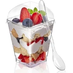 Zezzxu 50 Pack Oz Dessert Cups With Dome Lids And Spoons, Plastic Pudding New. Price: $24.35.
