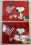 8 Peanuts Paper Placemats 13' X 17" Snoopy And Woodstock W/ American Flags Dings New. Price: $35.00.