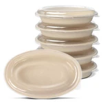 Celel 50 Pack 28 Oval Paper Bowls With Lids, Microwavable Disposable Contai New. Price: $52.66.