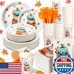 Sinmoe 400 Pcs Thanksgiving Party Supplies Dinnerware For 50 Guest Fall Paper New. Price: $63.39.