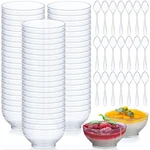 Amyhill 200 Pack 3 Oz Clear Mini Plastic Bowls With Pcs Spoons Disposable... New. Price: $56.77.