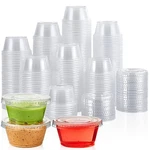 200 Sets Oz Disposable Plastic Portion Cups - Pack, New. Price: $26.11.