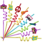 24 Music Drinking Straws For Kids Tik Tok 10.5" X 0.23", 6 Colors New. Price: $24.01.