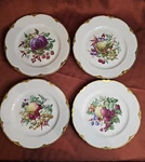 Vintage Gold Gilt Fruit Dessert Plates Set Of 4 Cottage Victorian Style Wheeling Used. Price: $24.99.
