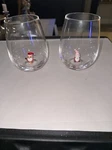 Creative Co-op Christmas Stemless Wine Glasses Set Of 2 Used. Price: $22.74.