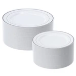 Focusline Silver Plastic Plates Set Of 60, Disposable With Rim ... New. Price: $38.30.