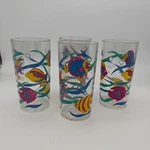 Set Of 4 Tumblers Retro Tropical Fish Beverage Plastic Cups Drinkware Vtg Used. Price: $11.99.