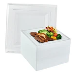 90 Piece 9.5 Inch Silver Plastic Plates Disposable, Heavy Duty Square New. Price: $54.54.