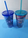 Marvel 1ST Avenger & Dc Comics Superman Vs Lex Luther Plastic Cups Lids/straws Used. Price: $15.95.