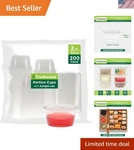 Plastic Portion Cups With Lids Ounce, 200 Sets Disposable Fo... New. Price: $28.52.