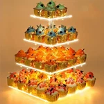 Yestbuy 4 Tier Cupcake Stand Acrylic Tower Display With Led Light Premium Holder New. Price: $47.02.