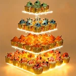 4 Tier Cupcake Stand Acrylic Tower Display With Led Light Premium Holder Dessert New. Price: $30.14.