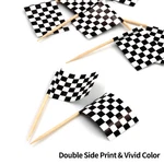 Anley Checkered Racing Flag Toothpick Cupcakes Toppers Double Sides Print 100PCS New. Price: $7.95.