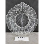 Clear Plastic Leaf Pattern Serving Plate Scalloped Edge 10 Inch Botanical Decor Used. Price: $24.98.
